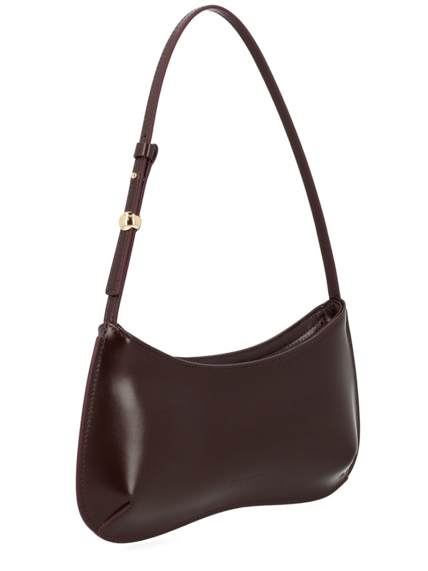 Jacquemus Black Bisou Curved Glossy Cotton Shoulder Bag