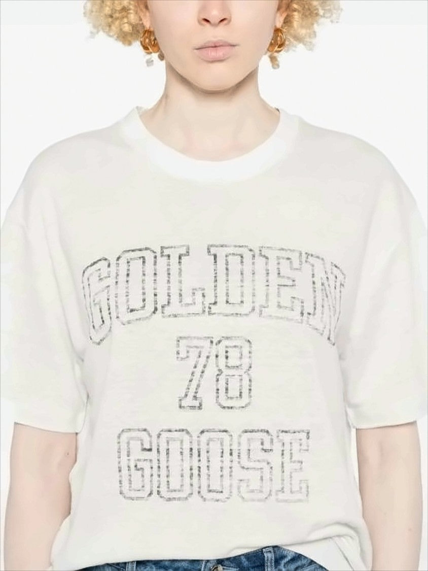 Golden Goose Relaxed-Fit Hemp T-Shirt With Vintage Collegiate Print