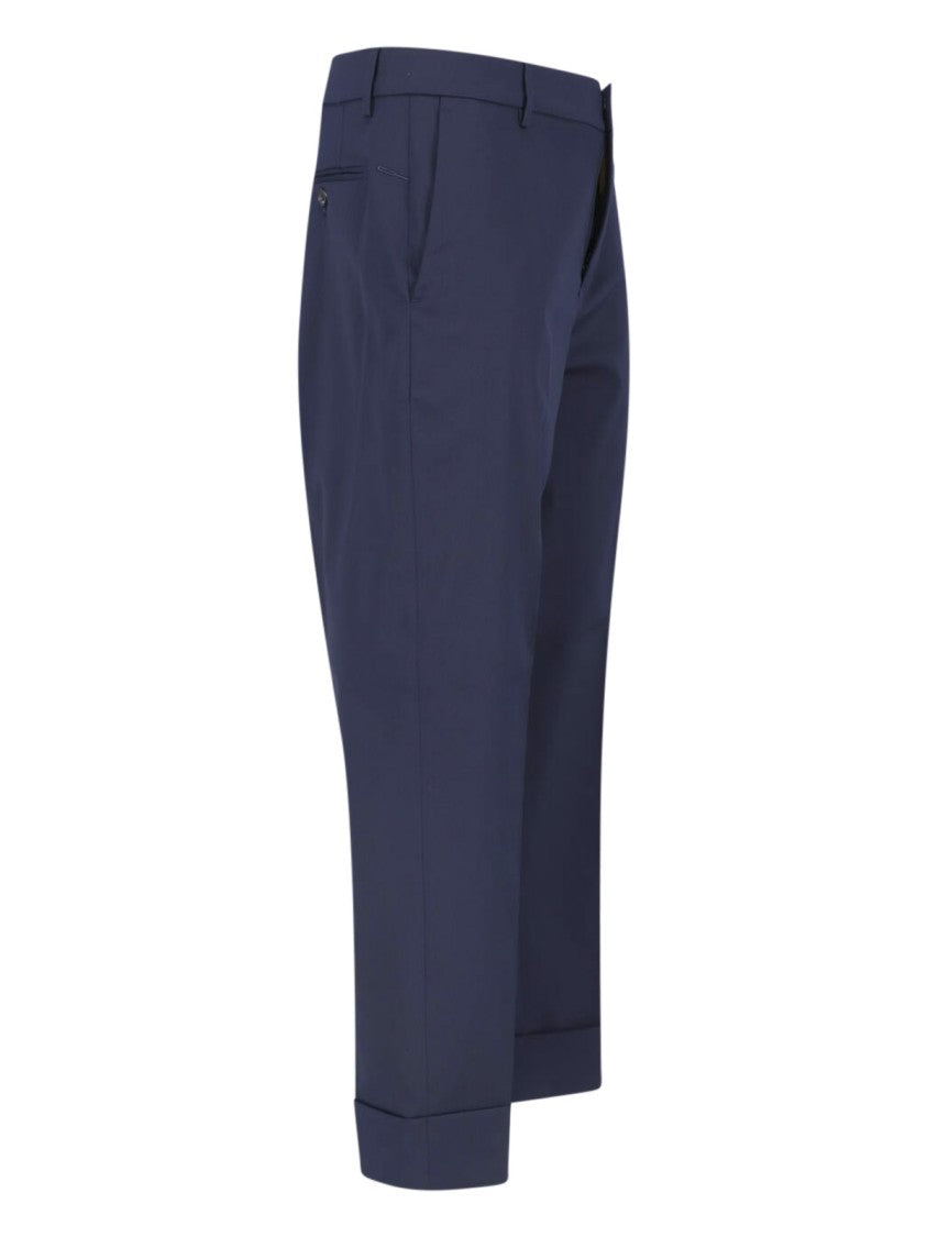 Cruna Grey Tailored Cropped Cuffed Trousers