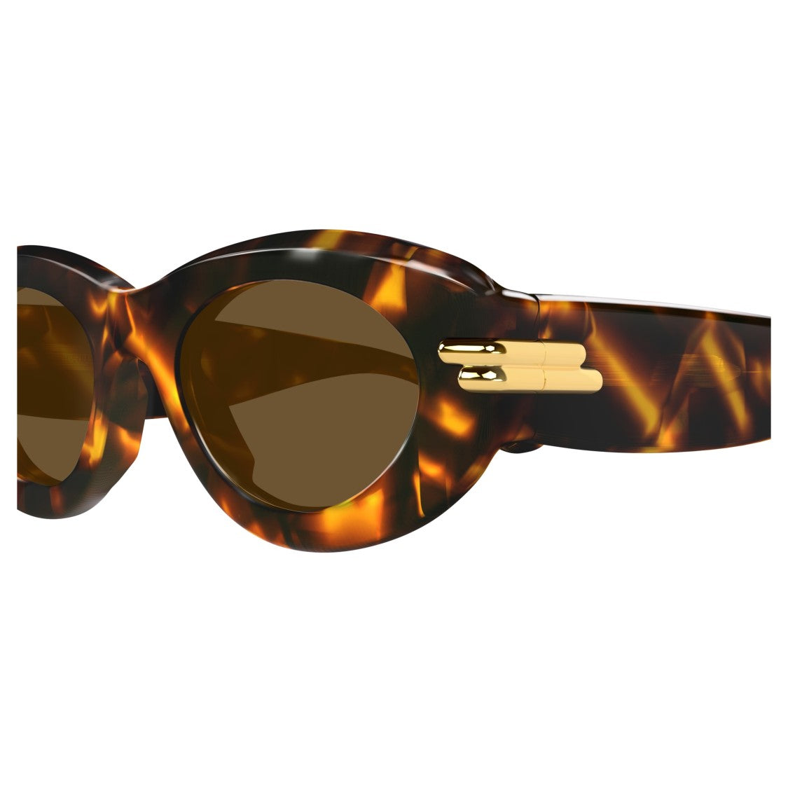 Bottega Veneta Bv1322s Oval Tortoiseshell Sunglasses