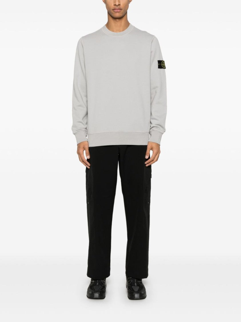 Stone Island Organic Cotton Fleece Sweatshirt With Logo Badge
