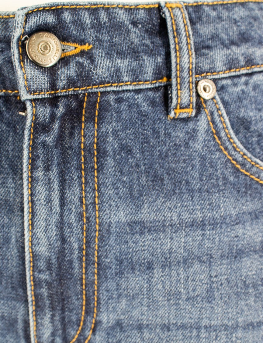 Antonelli Wide-Leg Blue Jeans With Subtle Fade