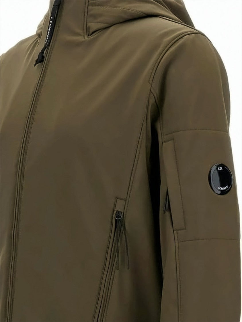 C.P. Company Matte-Finish Hooded Jacket With Zippered Pockets And Logo Patch