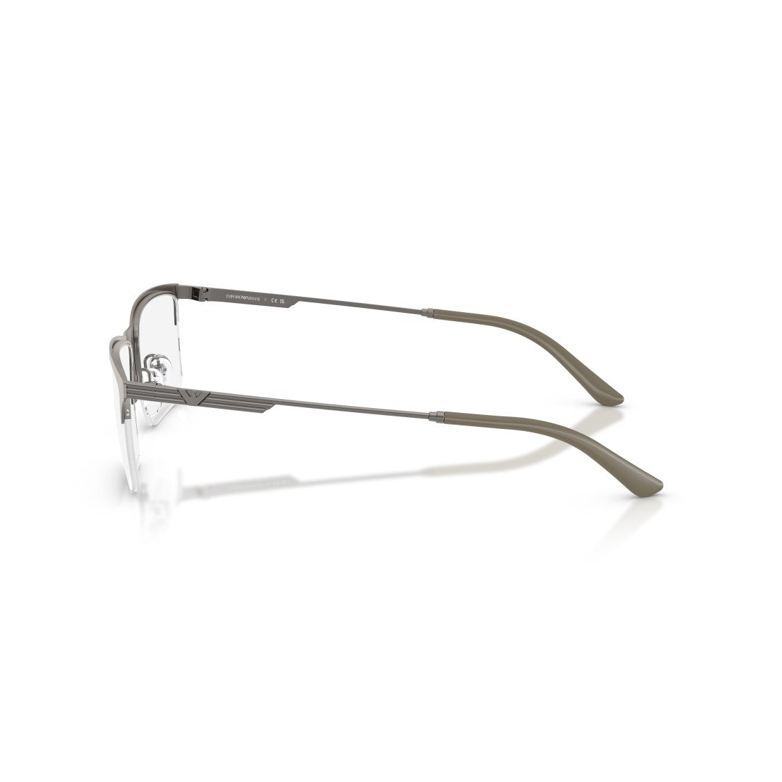 Emporio Armani 0Ea1177 Semi-Rimless Grey Metal Frame Eyeglasses