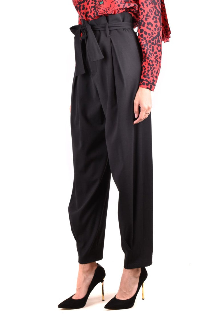 Red Valentino High-Waisted Paperbag Trousers With Wide Belt