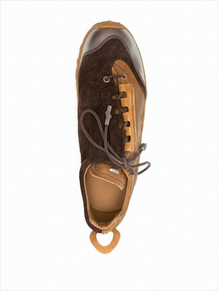Our Legacy Brown Suede And Leather Sneakers