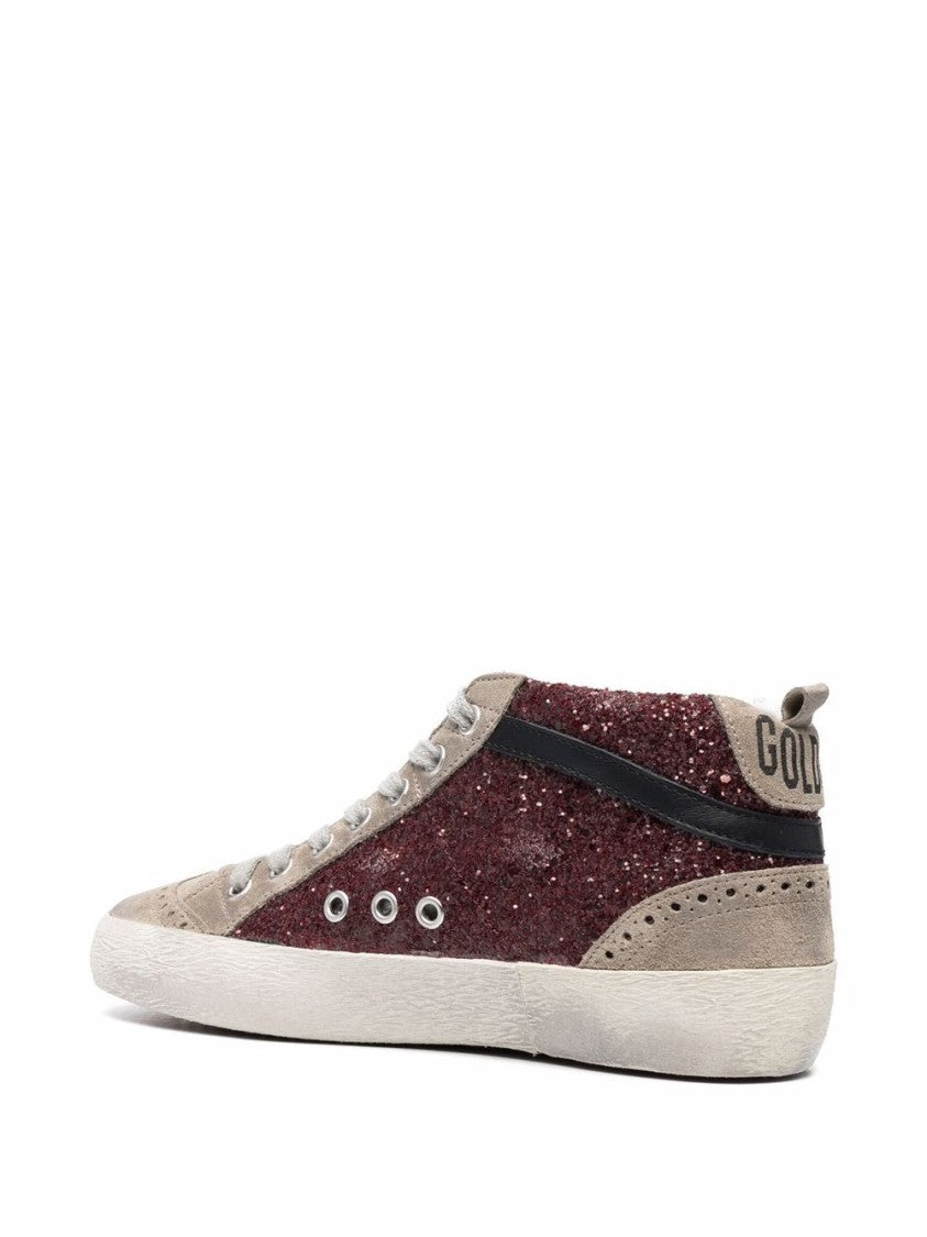 Golden Goose Silk And Nylon Contrast Stitch Sneakers