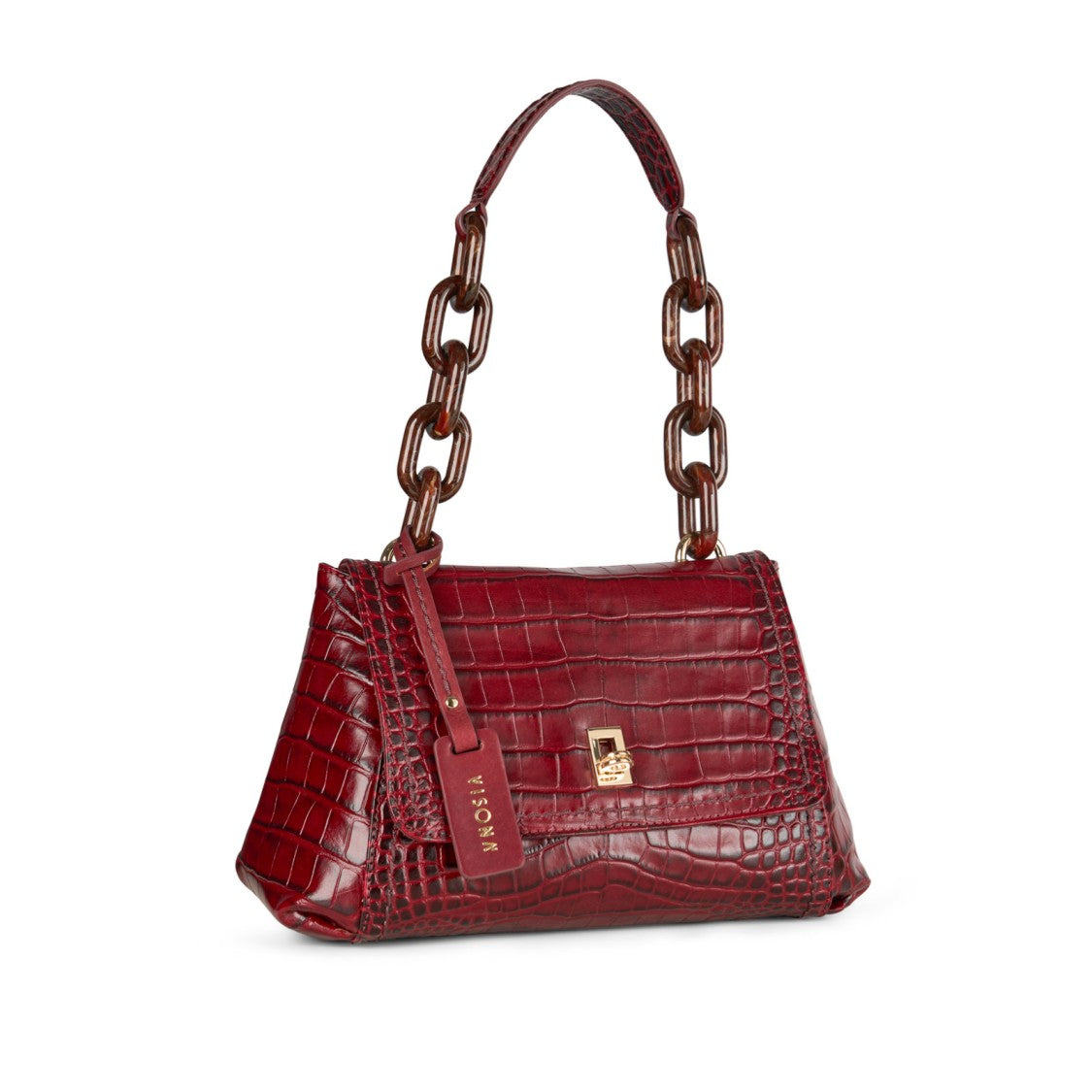 Plinio Visona' Borsa Miami In Pelle Stampa Cocco Vinaccia