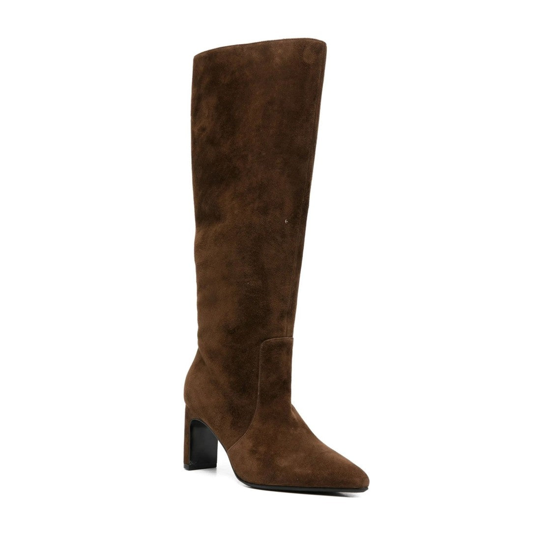 Adrianna Feretti Brown Pointed Toe Block Heel Suede Boots