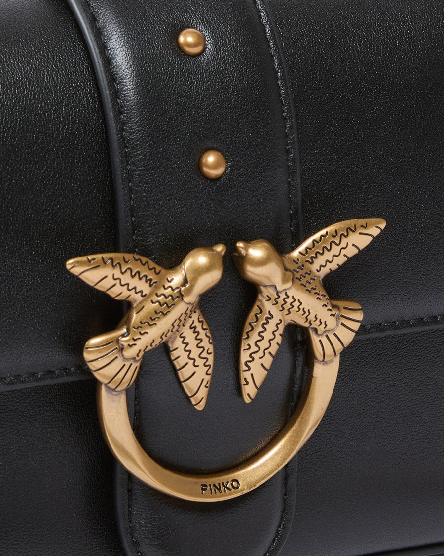 Pinko Black/Antique Gold Love Bag Slouchy