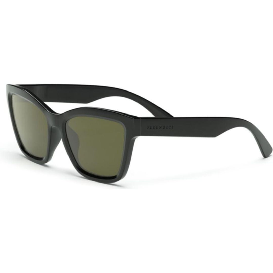Serengeti Rolla Matte Black Rectangular Frame Sunglasses