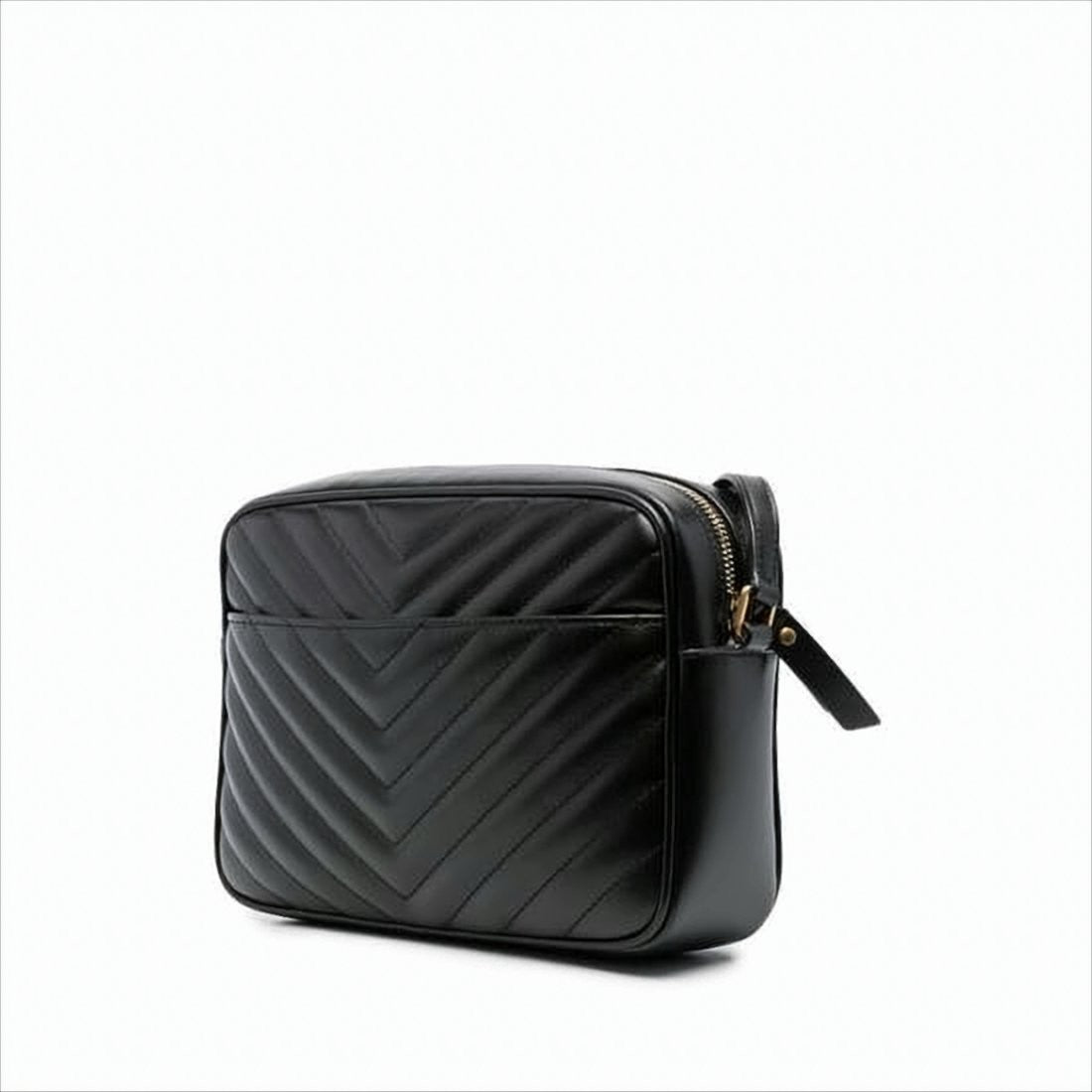 Saint Laurent Smooth Calf Leather Shoulder Bag With Chevron Quilting