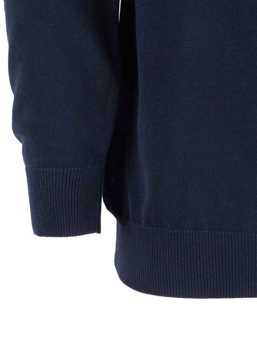 Slowear Zanone Navy Giro Ml Cotton Sweater