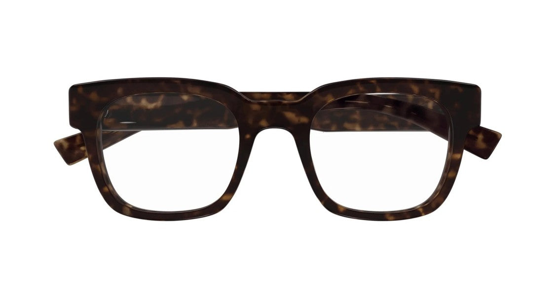 Saint Laurent Havana Tortoiseshell Acetate Oversized Square Eyeglasses