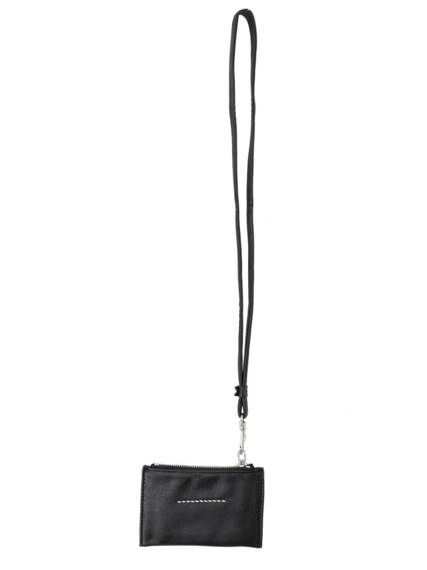 Mm6 By Maison Margiela Black Slim Crossbody Logo Wallet