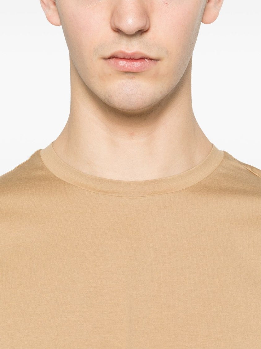 Herno Beige Relaxed Fit Crewneck T-Shirt