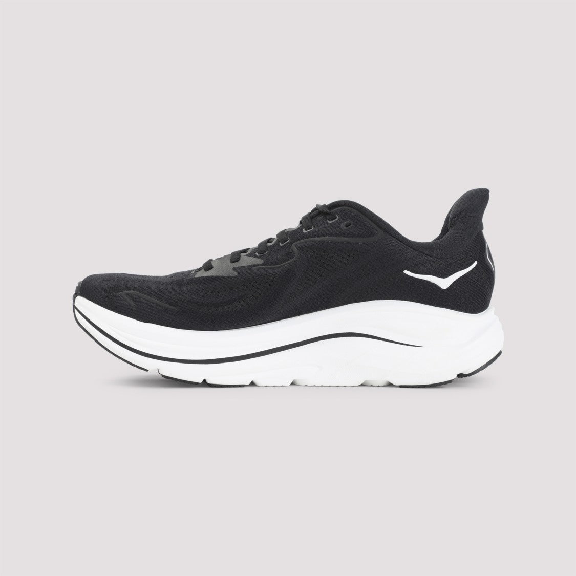Hoka Black Jacquard Knit Sneakers With Reflective Details And Metarocker Technology