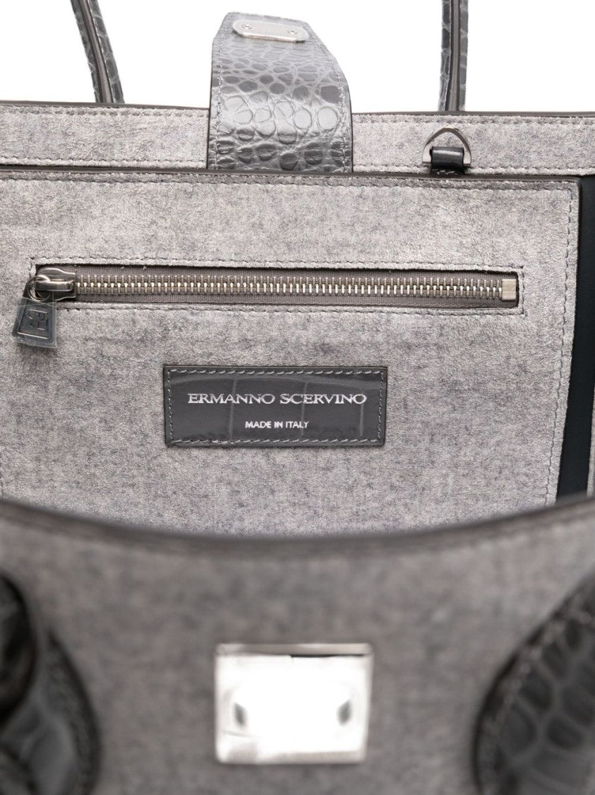 Ermanno Scervino Structured Shopper Bag With Crocodile-Embossed Accents
