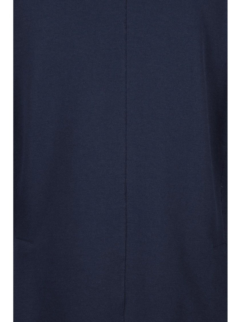 Eleventy Blue Unlined Raw Cut Cotton-Blend Blazer
