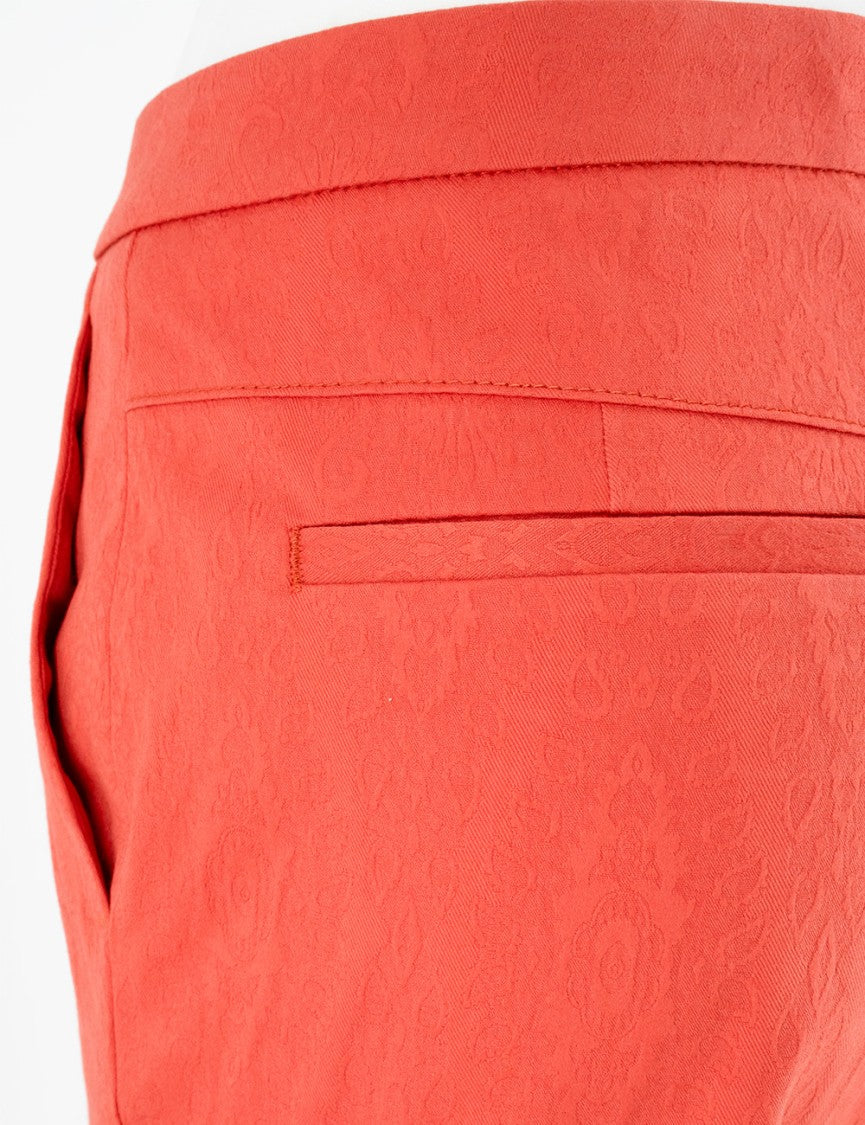 Etro High-Waisted Red Trousers With Wide Cut
