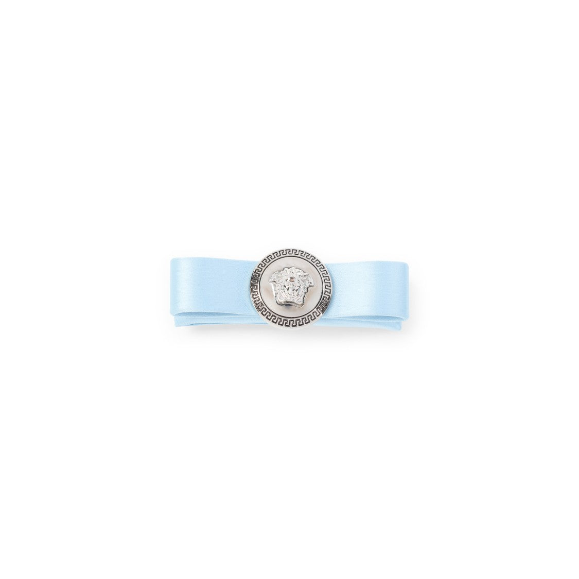 Versace Light Blue Satin Ribbon Hair Barrette