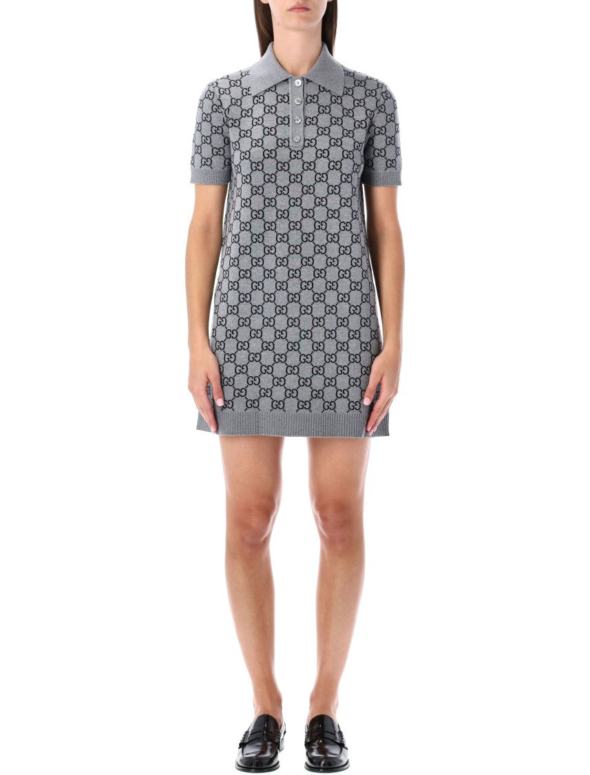 Gucci Gg Monogram Polo Reversible Mini Dress