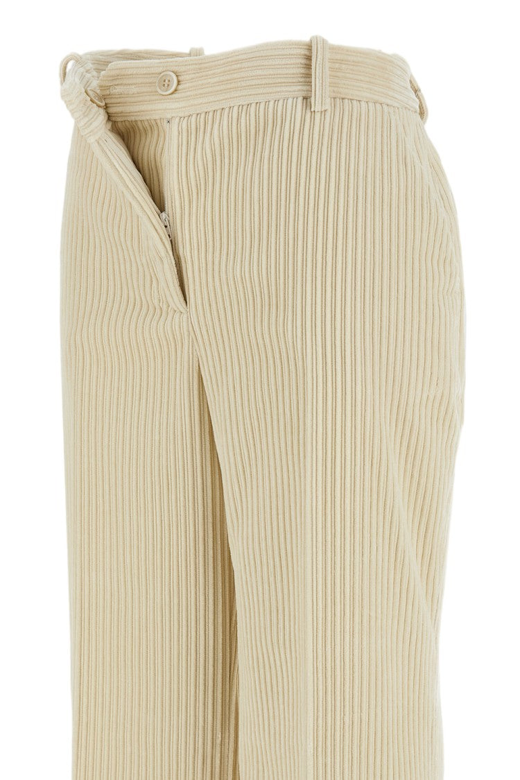 Parosh Wide-Leg Corduroy Trousers With Vertical Ribbed Texture