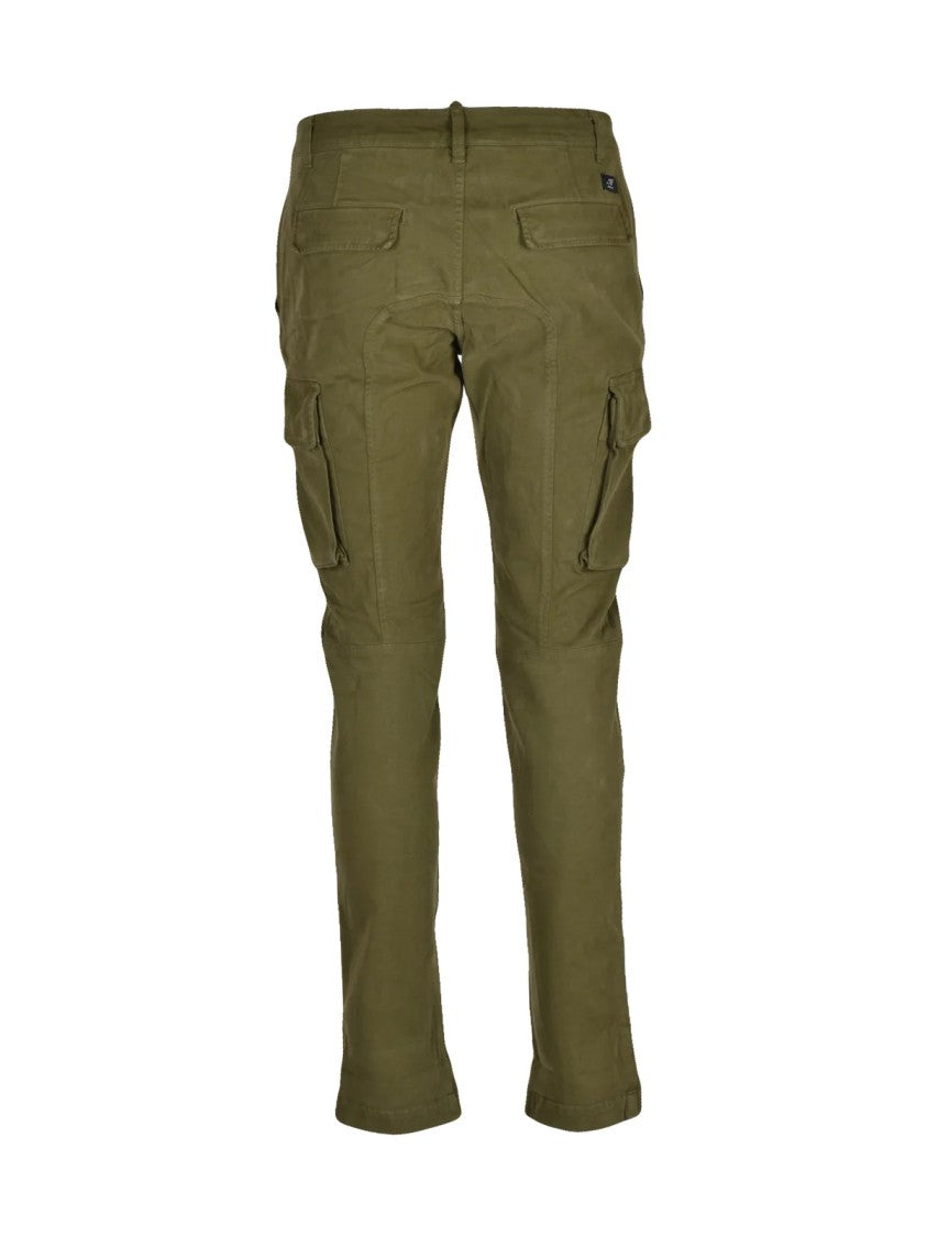 Mason's Military Green Stretch Modal-Blend Slim-Fit Pants