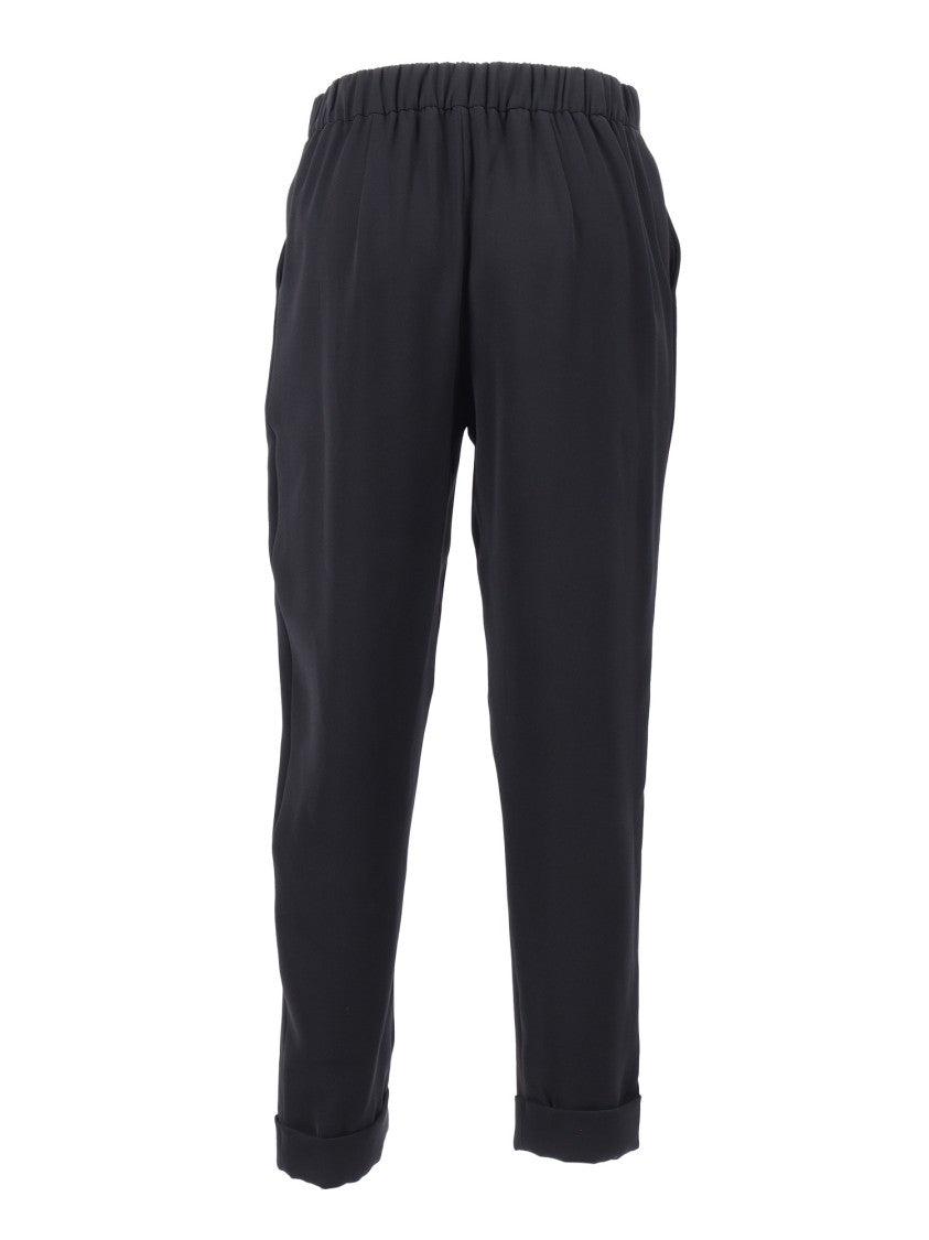 P.A.R.O.S.H. Tapered Trousers With Cuffed Hem And Comfortable Waistband