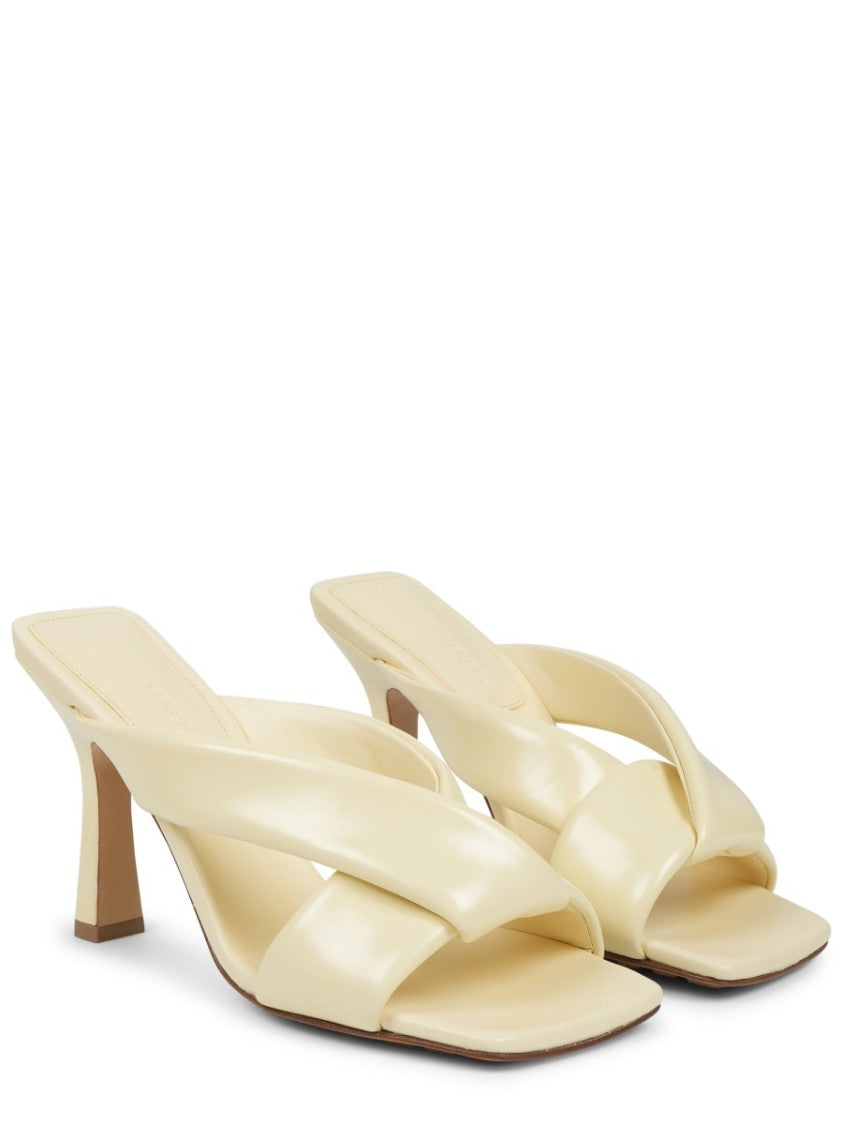 Bottega Veneta Sculptural Leather Sandals With Crisscross Straps
