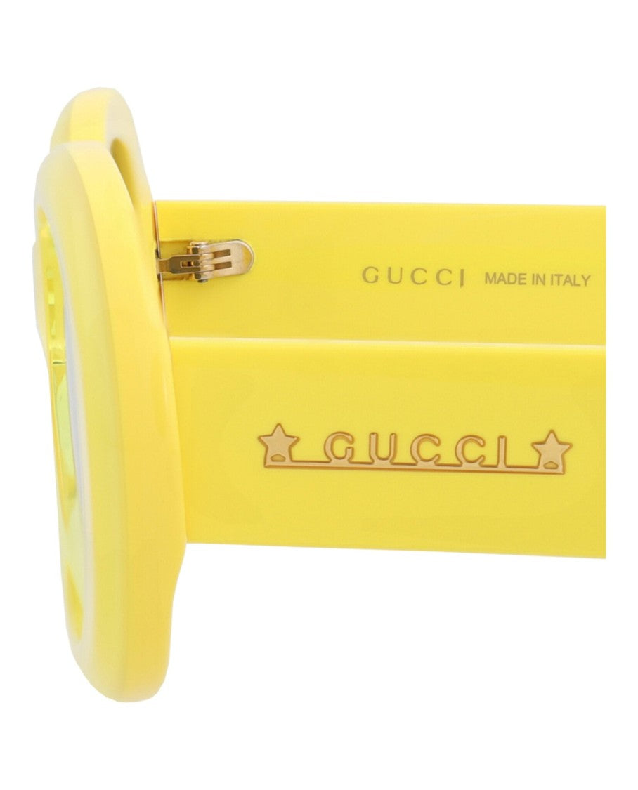 Gucci Round-Frame Recycled Acetate Sunglasses With Elegant Accessories