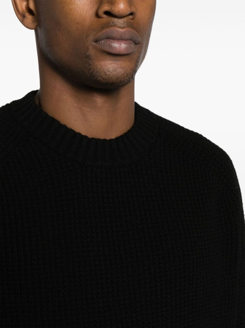 Ten C Classic Black Turtleneck Sweater