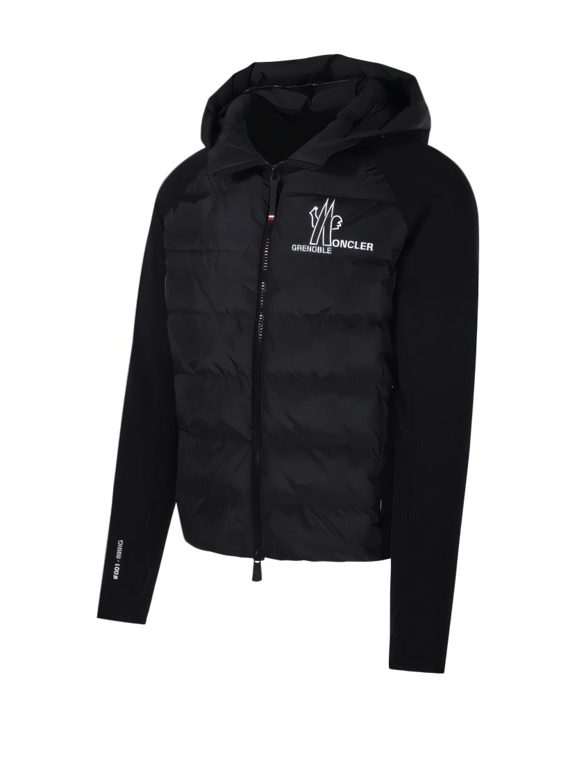 Moncler Quilted Padded Jacket With High Collar And Logo Detail