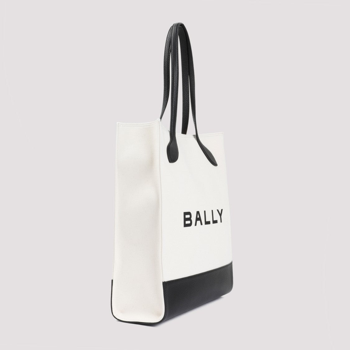 Bally White And Black Logo Shopping Bag
