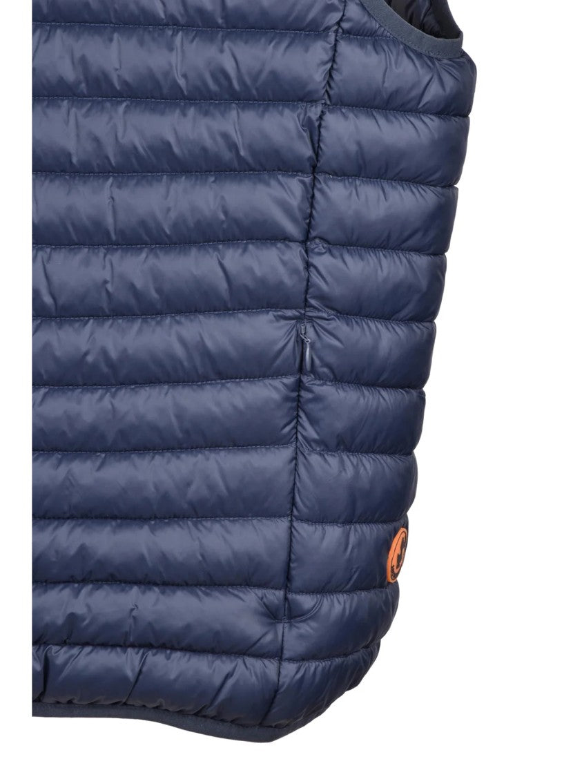 Save The Duck Blue Quilted Lightweight Nylon Zip Vest