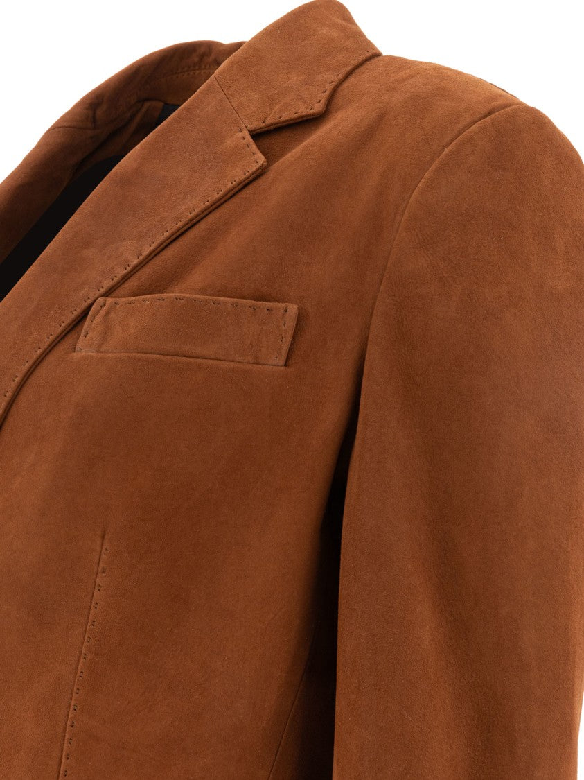Tagliatore Tailored Brown Lamb Leather Jacket