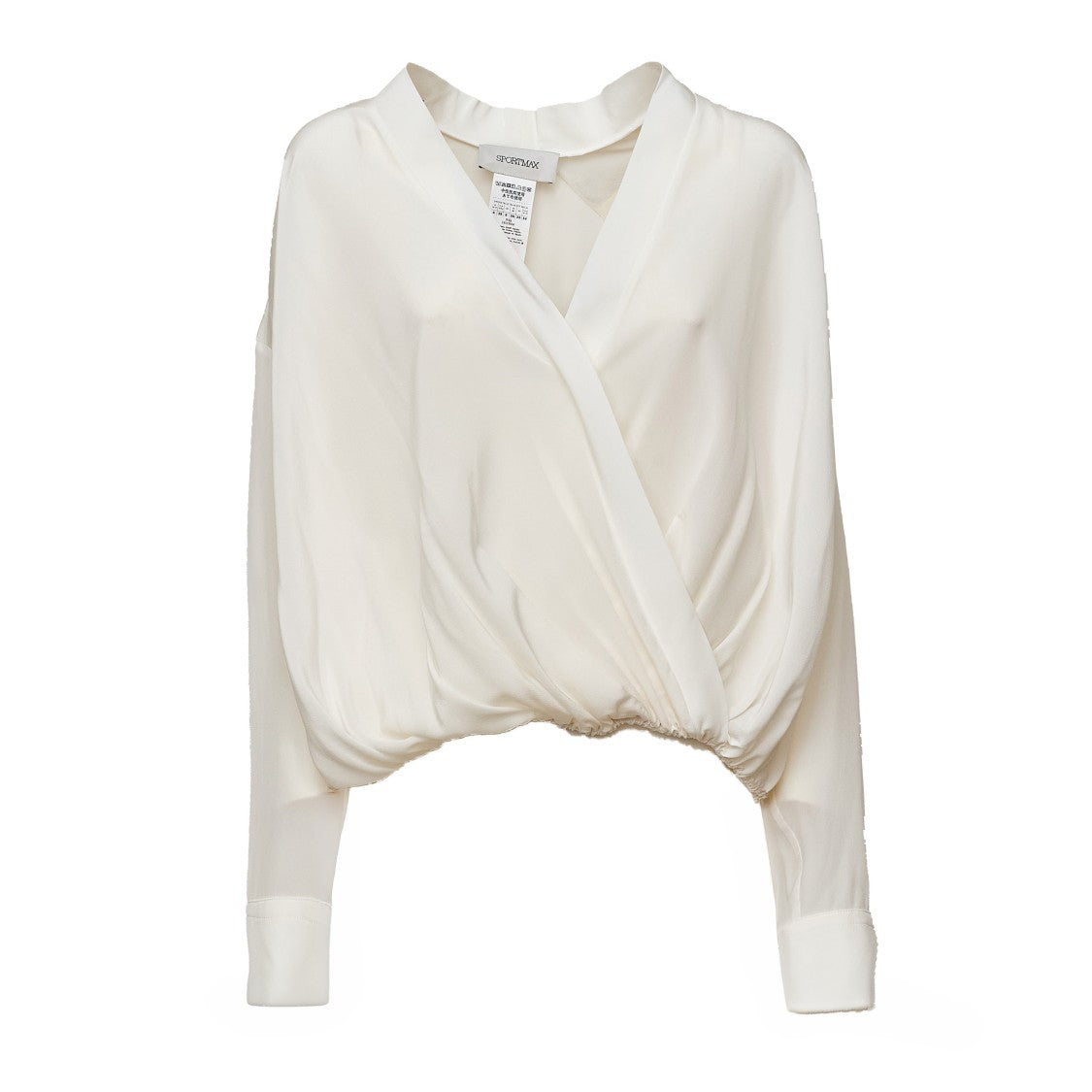Sportmax Venere V-Neck Silk Crepe De Chine Blouse