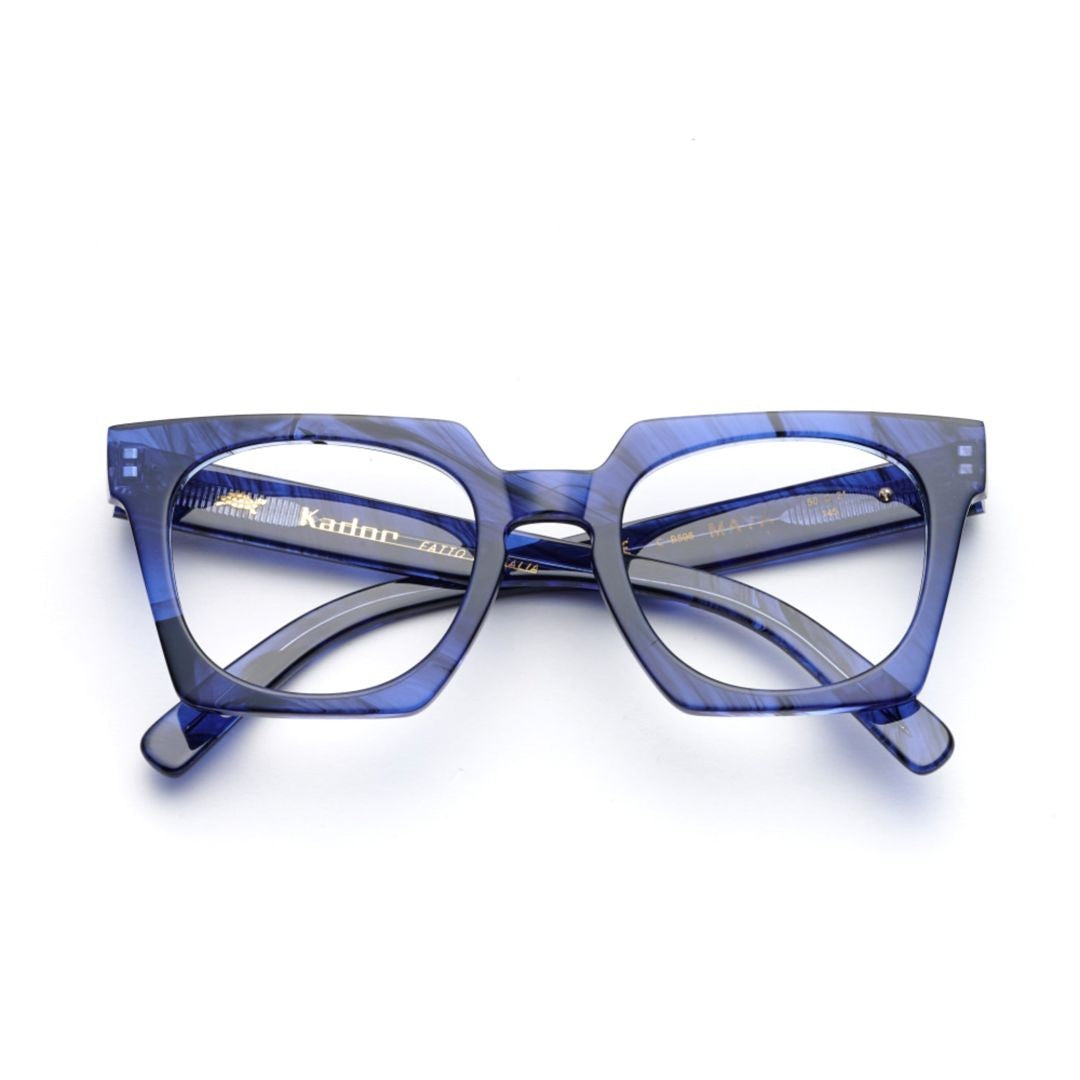 Kador Maya Oversized Square Frame Eyeglasses With Marbled Pattern