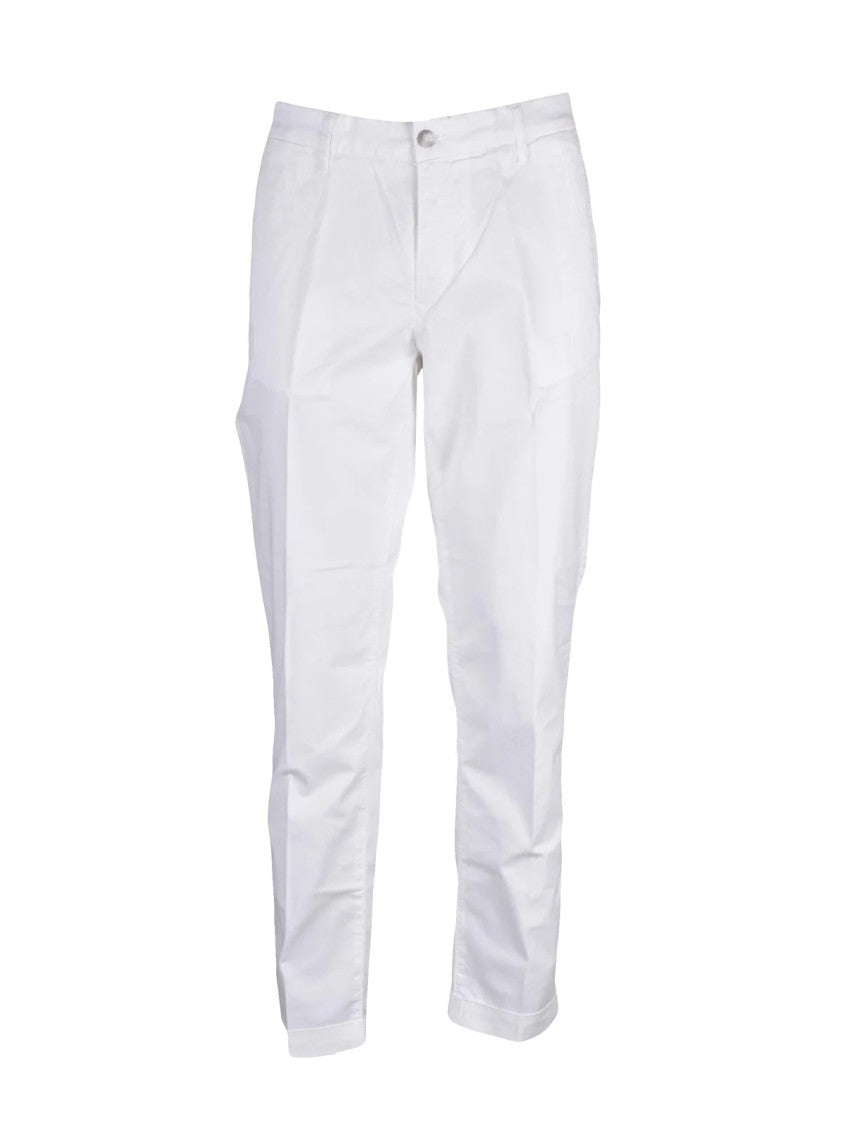Re-Hash White Stretch Cotton Pants