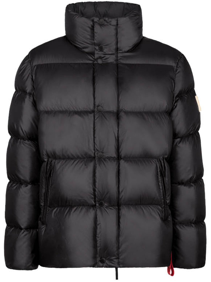 After Label Horizontal Quilted High Collar Nylon Down Jacket