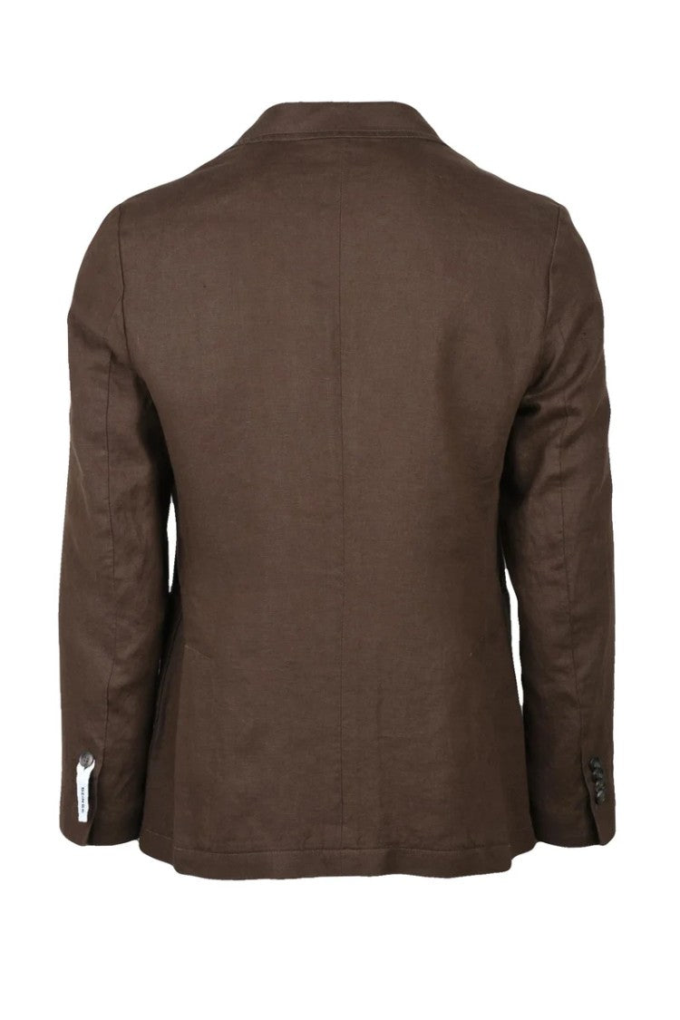 Seinse Brown Linen Unlined Jacket