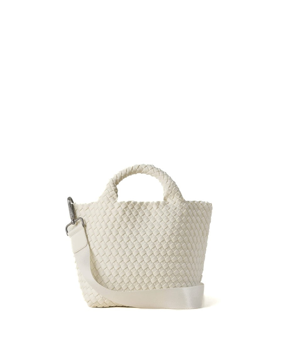 Naghedi Handwoven Neoprene St. Barths Small Tote In Bone White