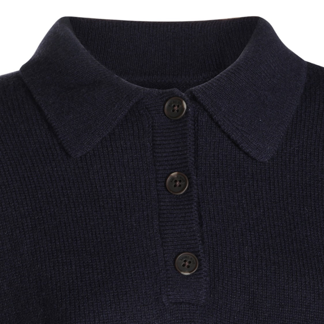 Anine Bing Polo Collar Sweater With Ribbed Detailing