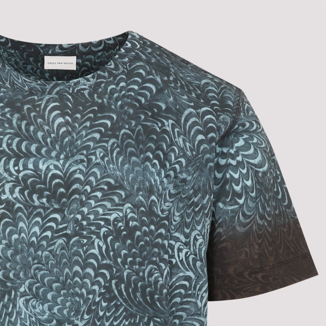 Dries Van Noten Hubba Blue Cotton T-Shirt
