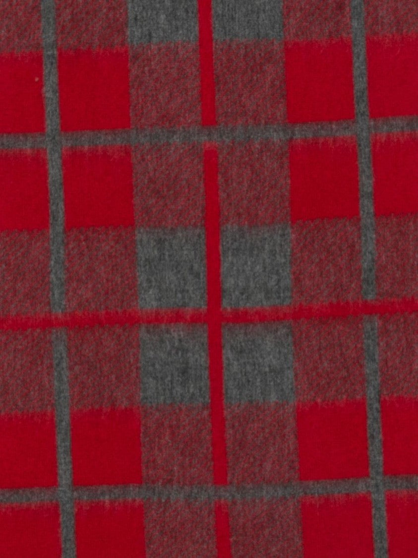 Guest In Residence Bold Checkered Gray And Red Scarf