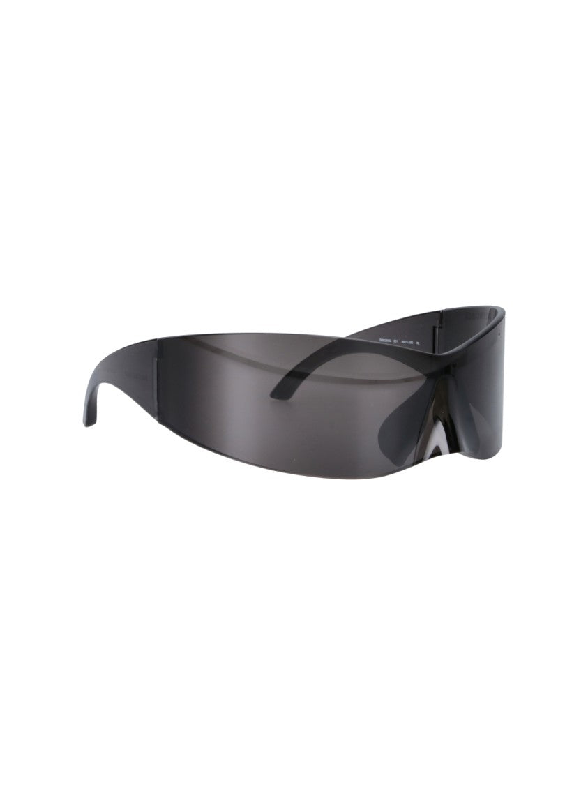 Balenciaga Avant-Garde Panther Mask Sunglasses In Black Polyamide