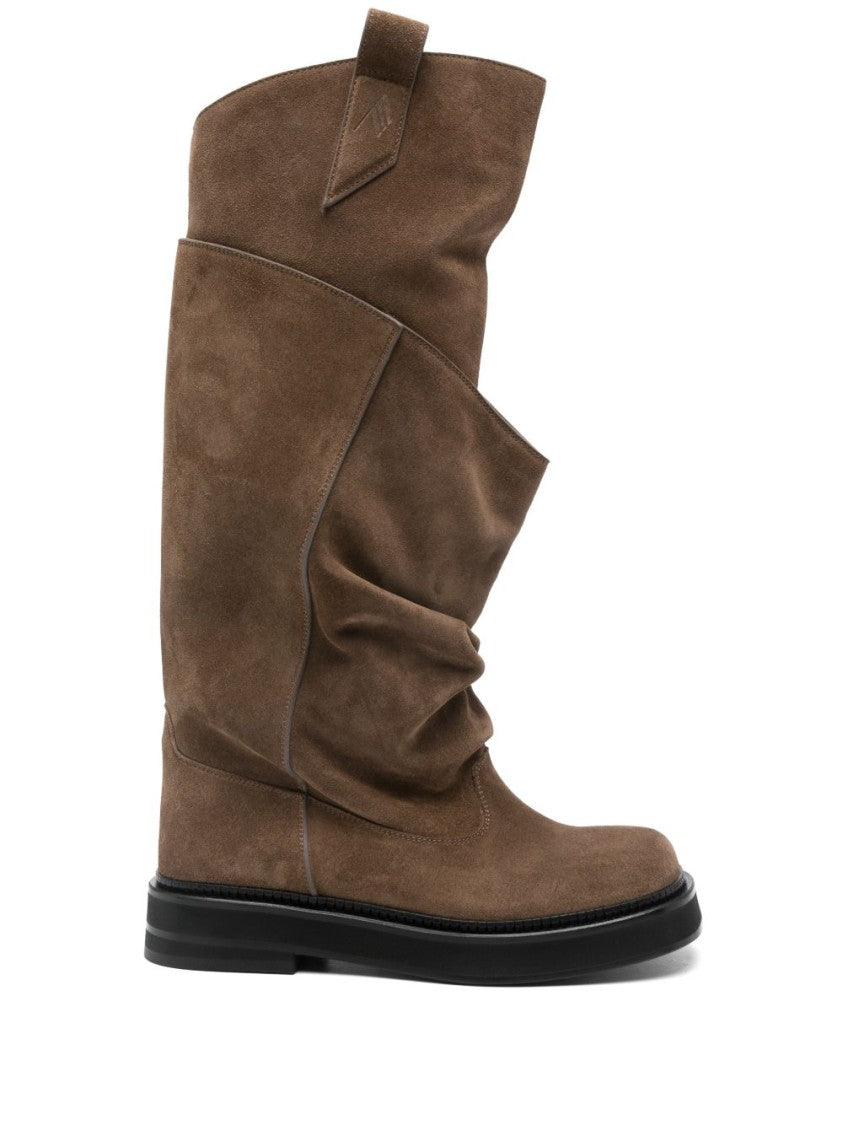The Attico Slouchy Brown Ankle Boots