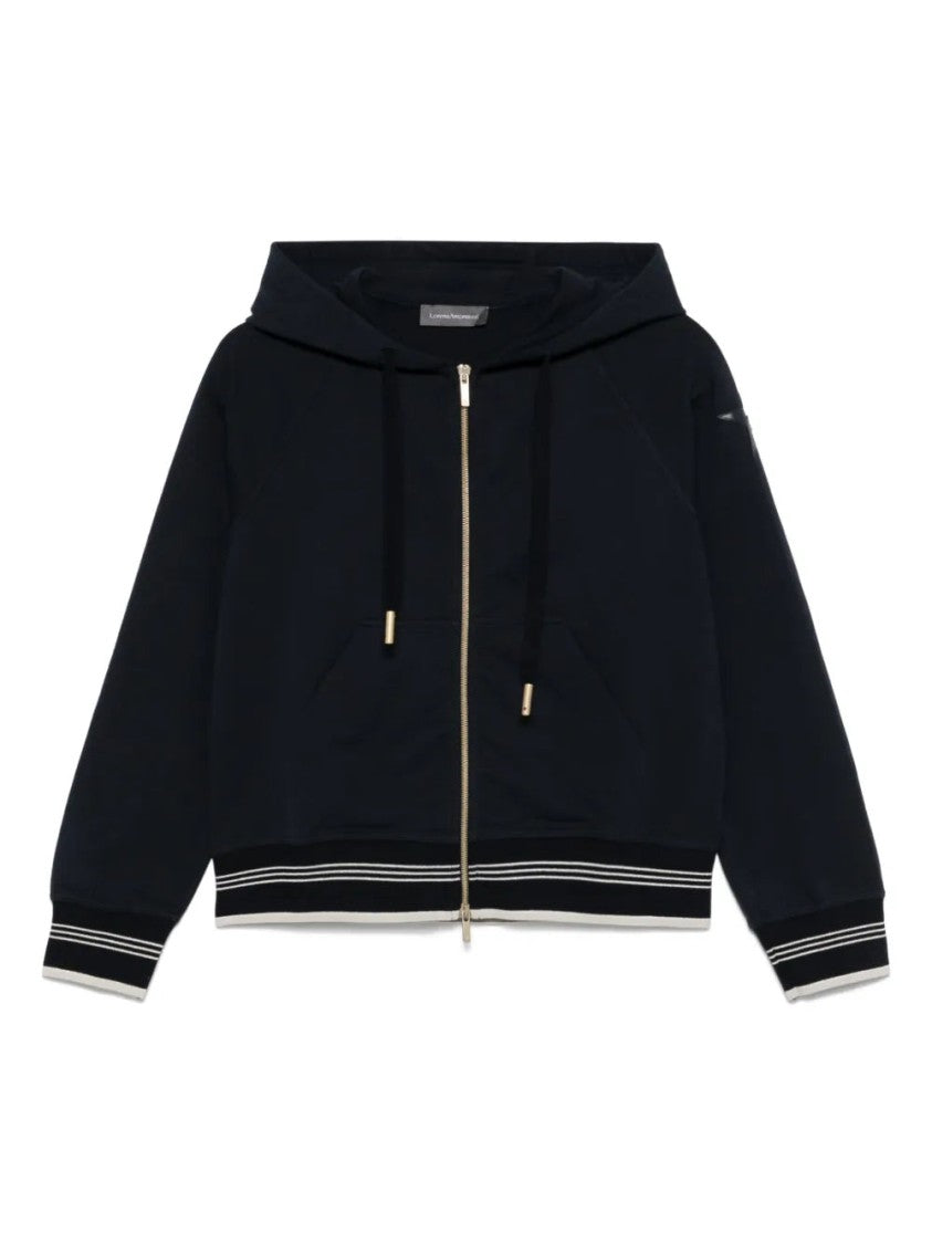Lorena Antoniazzi Navy Blue Star-Appliqué Hoodie