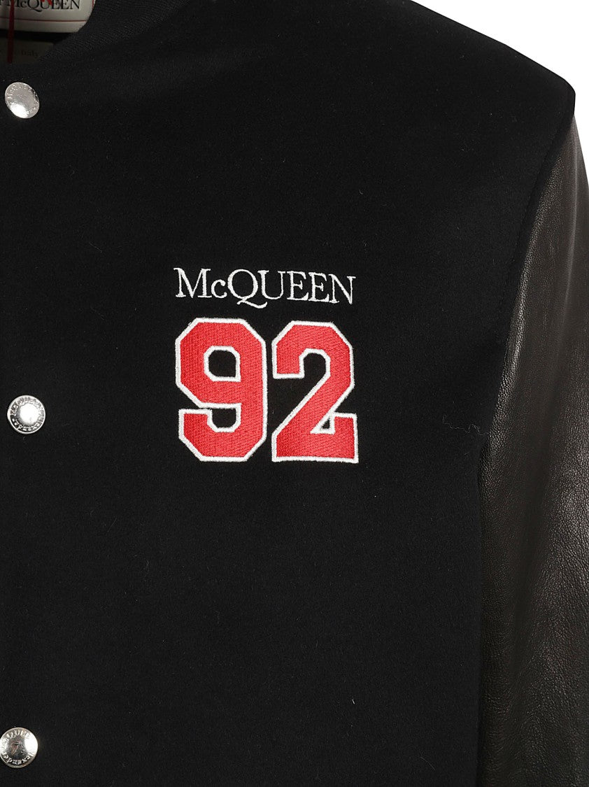 Alexander Mcqueen Black Varsity Jacket