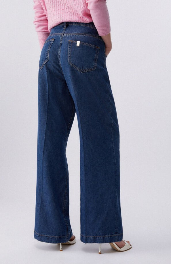 Liu Jo High-Waisted Flare Jeans With Jewel Belt Loops